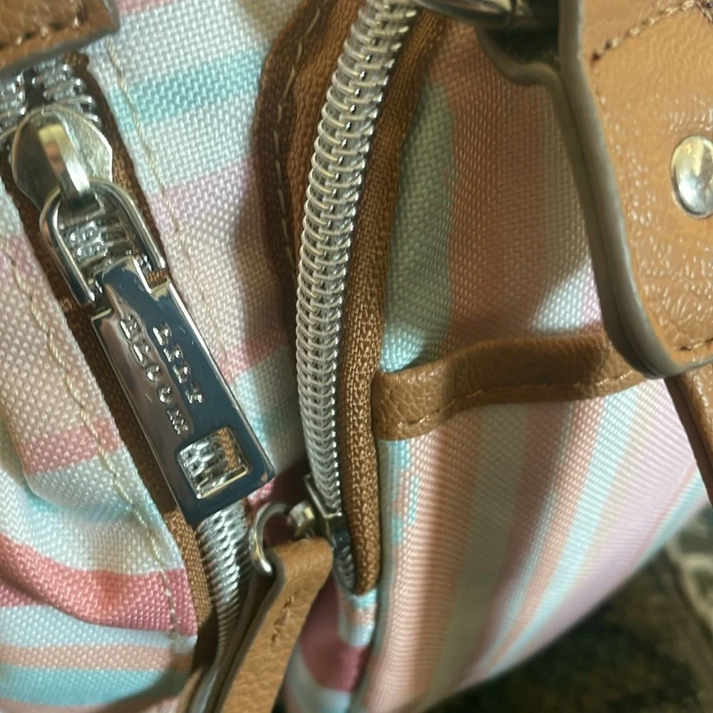 Lily Bloom NWT Painted Stripe Maggie Satchel Bag - Picture 10 of 17